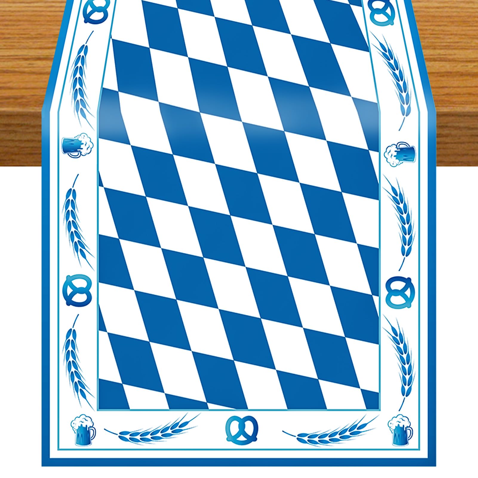 Oktoberfest Table Runner, Oktoberfest Bavarian Decorative Table, Bavarian Decoration Tablecloth for Oktoberfests Parties (180x35cm)