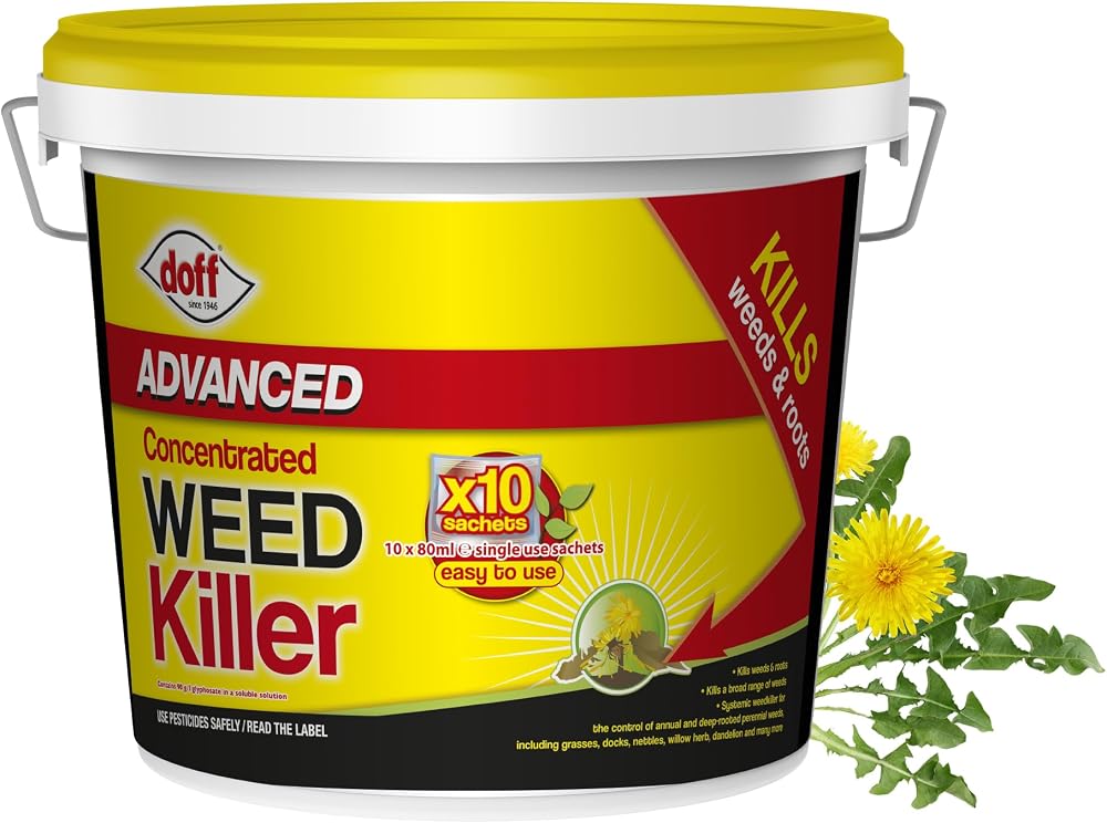 Doff Advanced Concentrated Weedkiller 10 Sachets Dilution Garden Weed Control