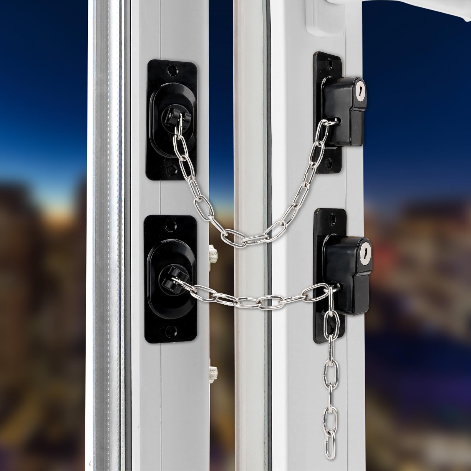 Window Restrictor Locks with Keys, NewBinn 2 Pack Window Restrictors Safety for UPVC, Adjustable Window Limiters with Keys for Child Safety, Self Adhesive Window Safety Locks, No Drilling