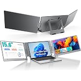 KYY Laptop Screen Extender, Portable Triple Monitor for Laptop No Driver | 15.6" Screen Extender for Laptop, Travel Monitor for 12-17'' Laptop, 210&deg;Rotation &amp; Kickstand, Plug and Play (Windows Only)