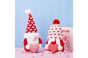 Ni-JASW Sweetheart Valentine Gnomes, Valentines Day Decorations Plush Swedish Tomte Valentines Day Gift Table Tiered Tray Decor