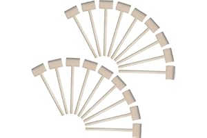 TDOCK 18 Pieces Mini Wooden Hammers Gavel Toy for Kids, Natural Wood Crab Lobster Seafood Mallets