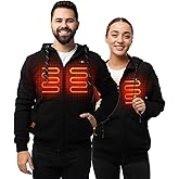 HENNCHEE Heated Hoodies for Men Women with Battery Pack, Zip Up Hooded Sweatshirt, Heating Jacket Unisex Hunting Fishing