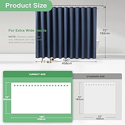 Dynamene Extra Wide Shower Curtain - 180 Inch Wide