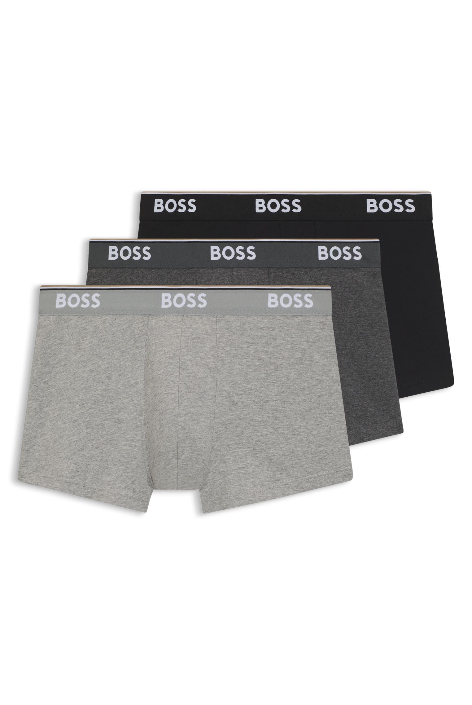 BOSS Herren Power Boxer Trunks Unterhosen Cotton Stretch 3er Pack