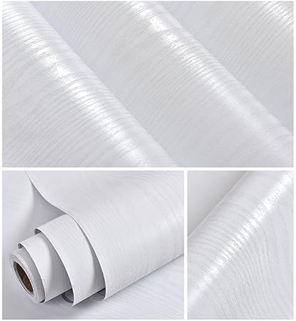 Amazon Com Faux White Wood Grain Contact Paper Shelf Drawer