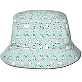 Funny Cute Cats Bucket Hats for Women Men Cartoon Pattern Fisherman Hat Packable Sun Hats