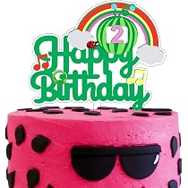 Amazon.com: Watermelon 2nd Birthday Cake Topper Kid's Second ...