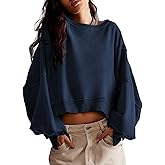 Zwurew Womens Casual Sweatshirt Long Sleeve Tops Crewneck Loose Fit Tee Pullover Crop Tshirt Side Slit Fall Fashion 2024