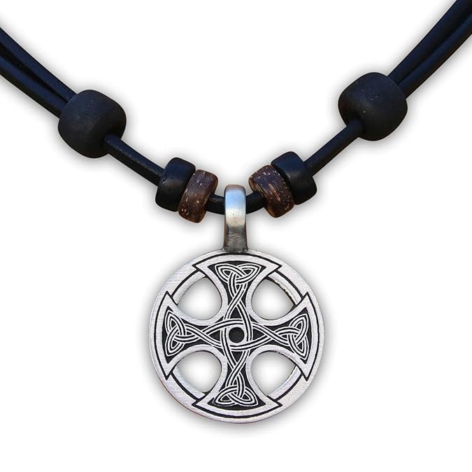 HANA LIMA ® Halskette Lederhalskette Lederkette Wikinger Herren Damen Bikerschmuck Odin Thor