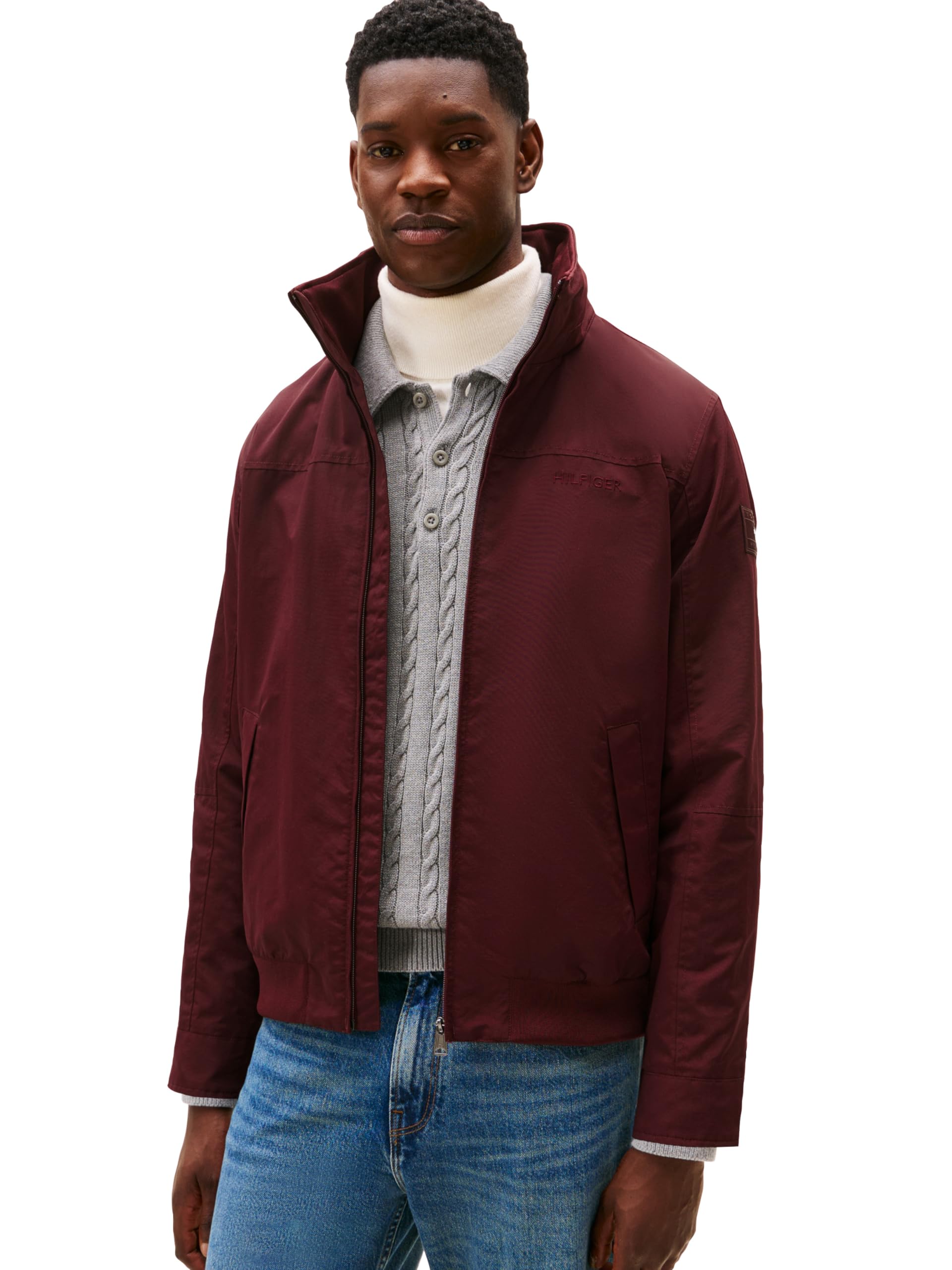 Tommy Hilfiger Men's Lightweight Waterproof Regatta Jacket, DEEP BURGUNDY Medium Image Tommy Hilfiger Men's Lightweight Waterproof Regatta Jacket, DEEP BURGUNDY Medium Image