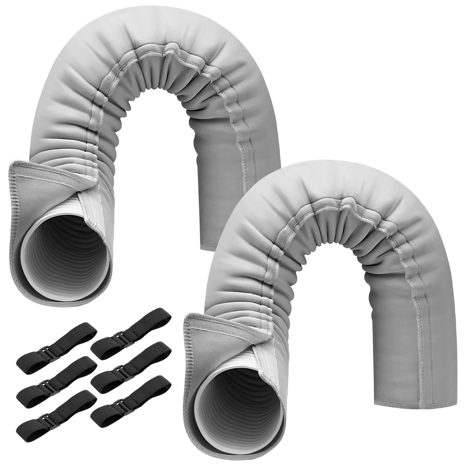 Photo 1 of 2 Pack Portable Air Conditioner Hose Cover Wrap, Insulated AC Exhaust Hose Sleeve Vent Hose Cover with 3*Adjustable Buckle Straps, AC Hose Cover Sleeve for 5" & 5.9" Diameter Exhaust Hoses