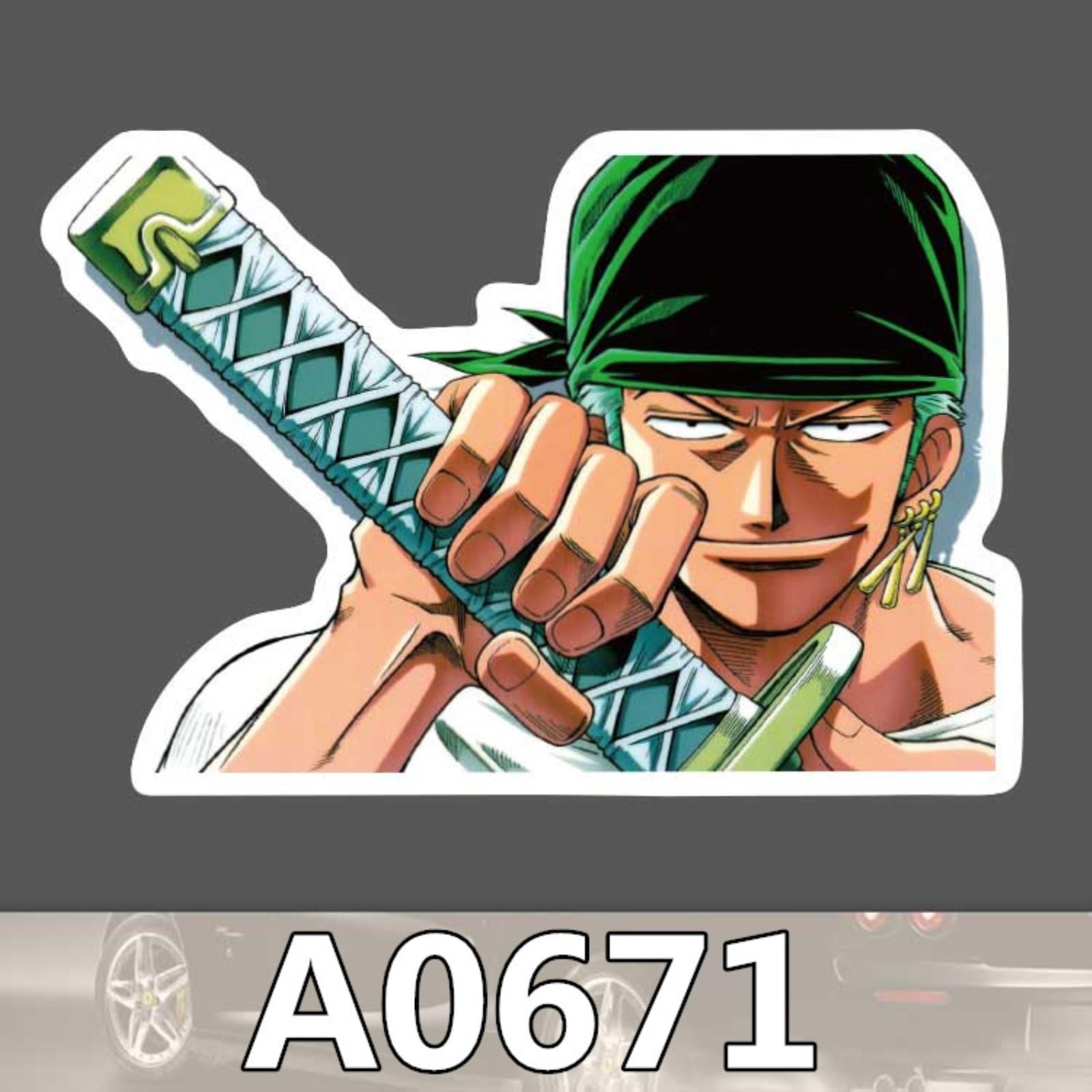 TTO Zoro one Piece Sticker Skateboard Graffiti Notebook Motor Stickers Decal Fridge Waterproof Sticker Cars