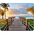 Track Palm Trees Beach Sea Ocean 98911 Customized Rectangle Mousepad, Gaming Mouse Pad Mouse Mat