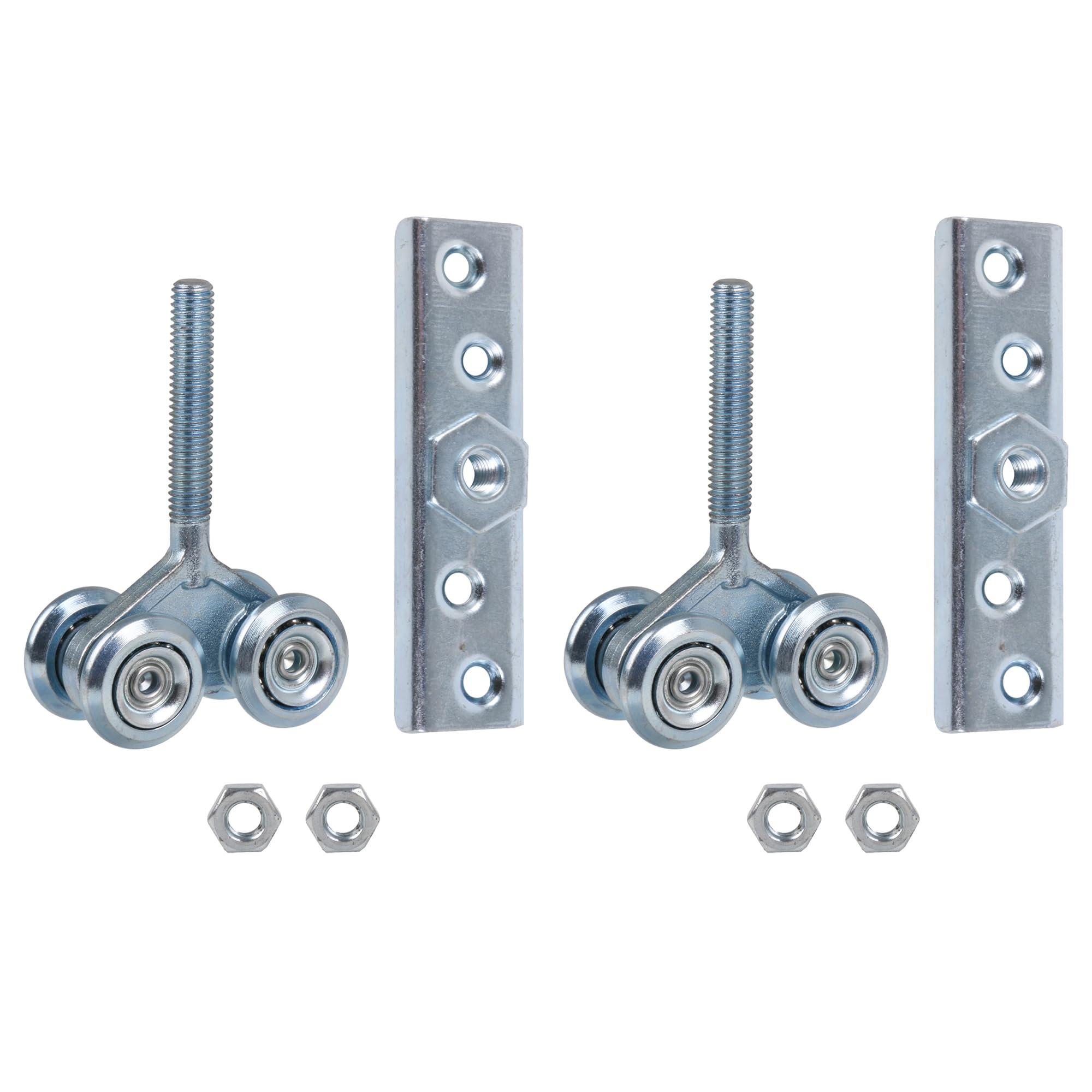 BQLZR 2X 52x25x78mm Steel Sliding Track Roller Hanging Door Rail Trolley Wheel H4-3 Silver