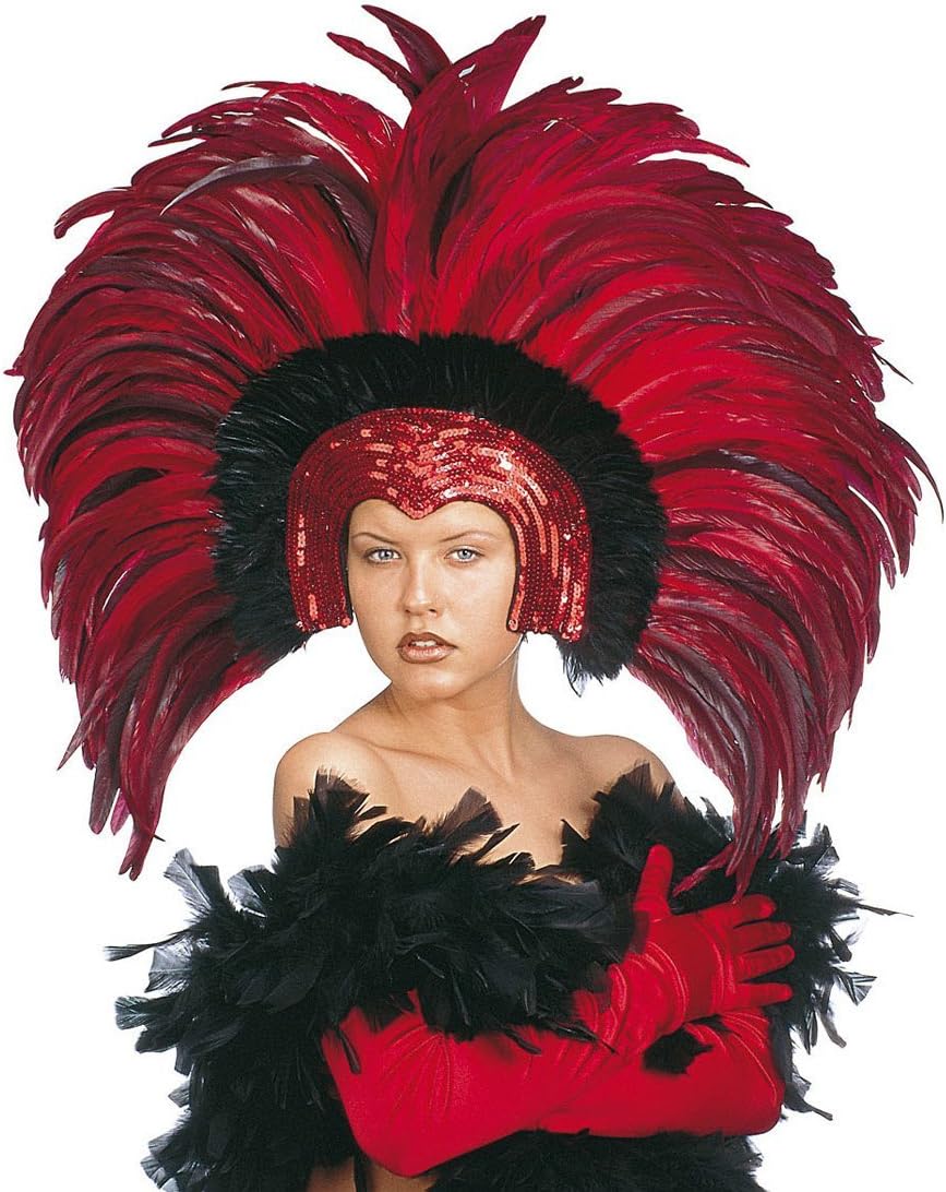 NET TOYS Grand Masque A Plumes Vénitien Colombine Masque Rio Rouge