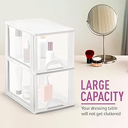 Plastic Small 2-Drawer Storage Organizer, Slim