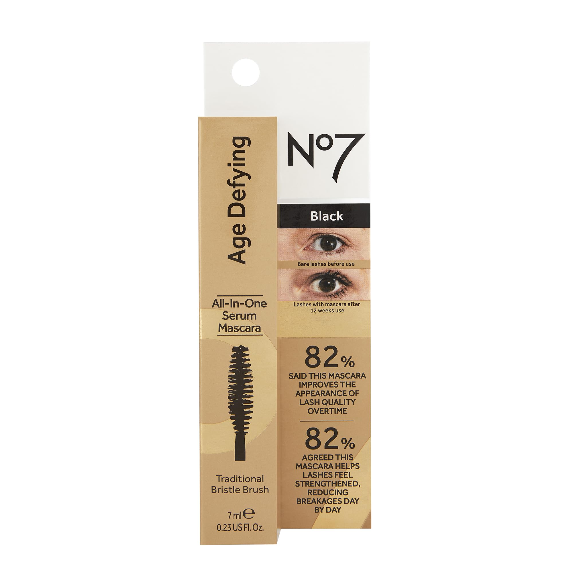 No7 Age Defying Eye Mascara - All-in-One Eyelash Mascara for Enhanced Length, Curling & Volumizing Eyelashes - Smudge & Clump Free Eye Makeup (7ml)