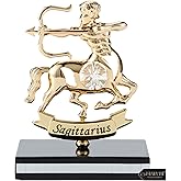 Matashi 24K Gold Plated Zodiac Astrological Sign Sagittarius Figurine Statuette on Stand Studded with Crystals for Mom, Girlfriend, Boyfriend, Daughter, Son, Friend