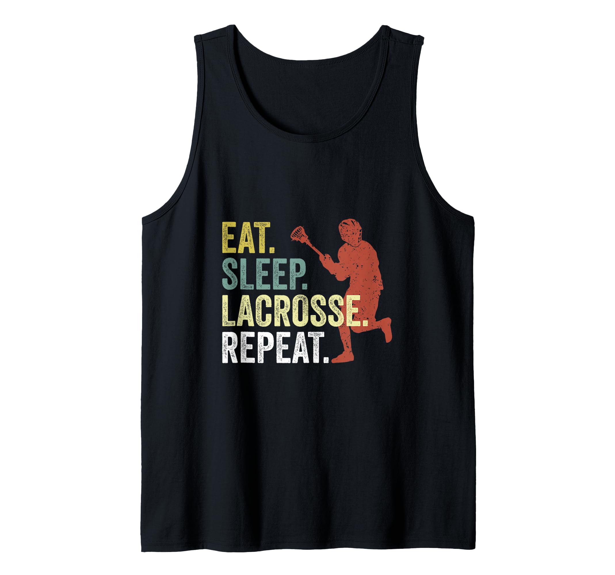 Retro Eat Sleep Lacrosse Repeat Lacrosse Sport Team Player Tank Top