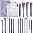 DUcare Makeup Brushes Professional 20Pcs Purple Makeup Brush set with Silicone Face Mask Brush Kabuki Foundation Blending Powder Blush Concealers Eyeshadows Brushes