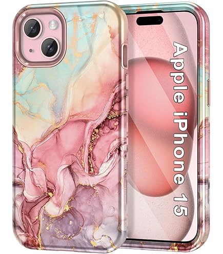 Amazon.com: CASEFIV Compatible with iPhone 15 Case,Marble Pattern