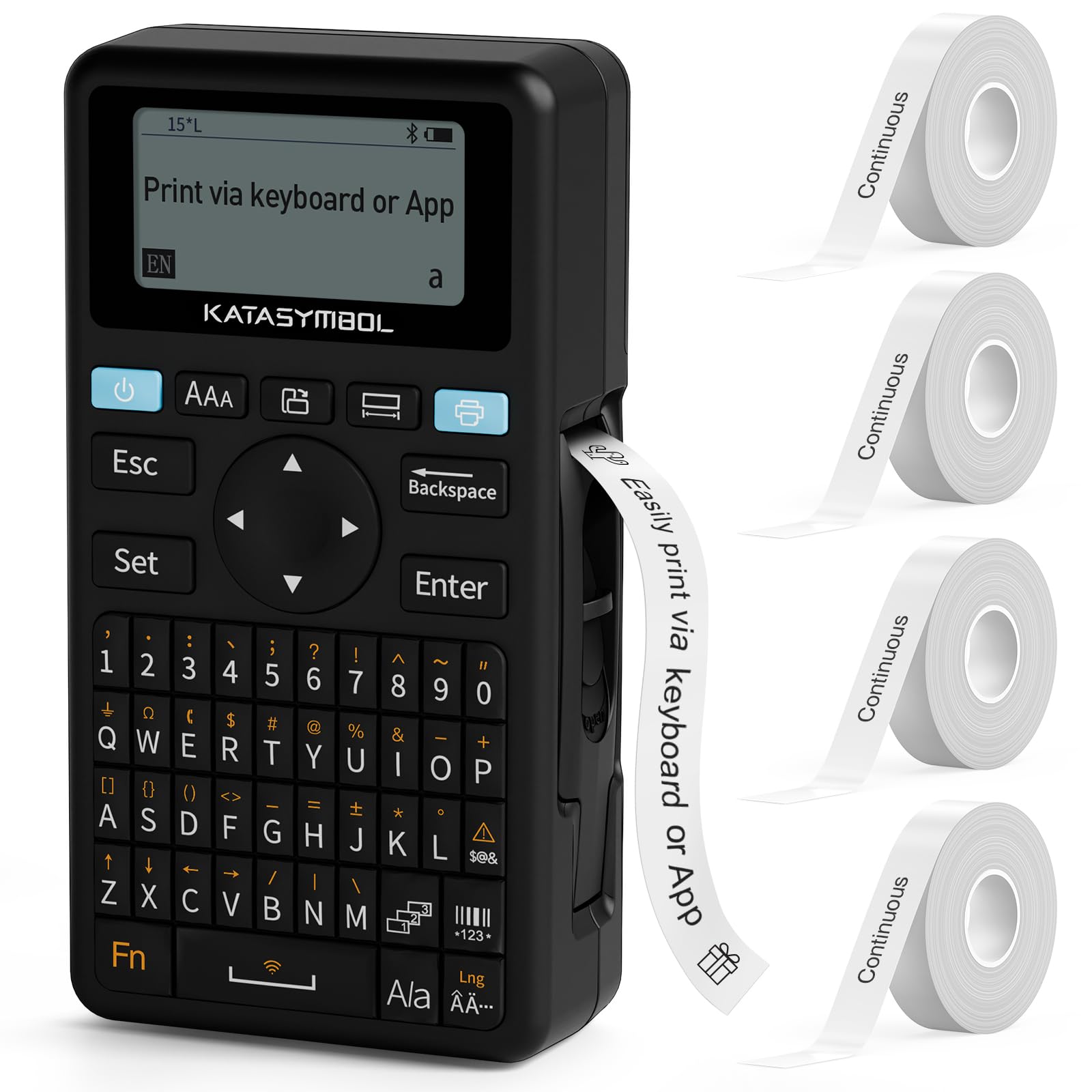 Photo 1 of SUPVAN E11 Bluetooth Label Maker Machine with 4 Tapes, Support Keyboard & App with 40 Fonts and 450+ Icons, Rechargeable Inkless Labeler for Home, Kitchen, Office, School Organization, Black