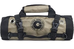 GABIL GR-ARB01 (Brown) Versatile Antenna Roll Bag 1680D Oxford Cloth, Modular Velcro Pockets, Portable Tool Organizer, Water-Resistant for Ham Radio Antenna Coils, Whips, Tools…