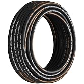 VEVOR Hydraulic Hose 3/8 Inch x 100 Ft 4800 PSI Working Pressure | Bulk Flexible Coiled Rubber Oil Hose, with Dual High-Tensile Steel Wire Braids, Weather-Resistant from -20&deg;C to 140&deg;C
