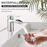 Hapilife Basin Taps Waterfall Mixer Chrome Single Lever Mono Tap view 2