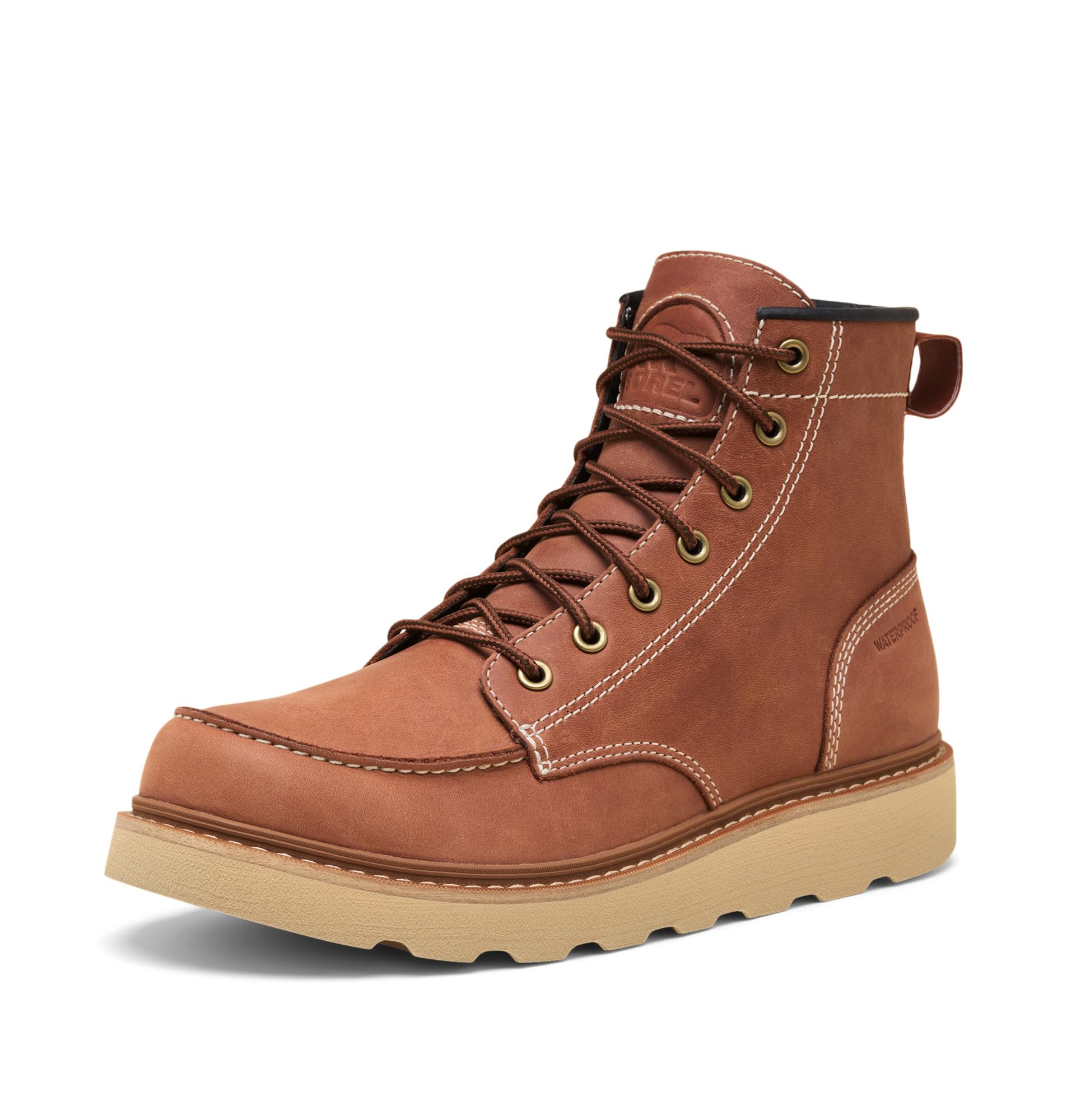 Sorel Men’s Slabtown 62′ Moc Waterproof Boot, Rustic Brown/Ceramic, 10.5