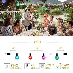 Afirst Colored Outdoor String Lights 25FT - 27 LED