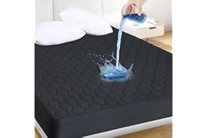 King Size Quilted Fitted Waterproof Mattress Pad, Breathable Mattress Protector, Premium Soft Filling Noiseless, 8-21 Inches 