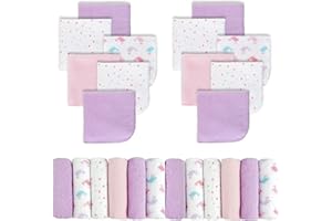 Viviland Baby Washcloths, Soft 24 Pack Baby Wash Cloths Unisex for Boys Girls, Super Absorbent Baby Face Towel Gentle on Sensitive Skin, Wash Clothes for Baby Face & Body, 9''x 9''
