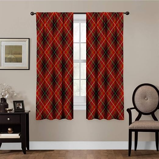 Amazon Com June Gissing Window Curtain Drape Tartan Seamless