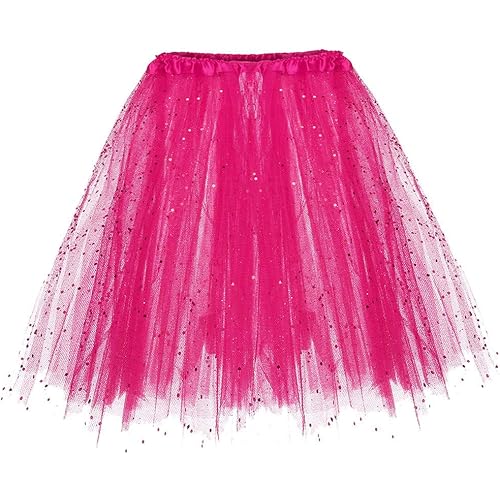 MISYAA Sequin Tutus for Women, Tutu Mini Skirt Multi-Ply Mesh Ballet Party Wedding Bridesmaid Dreamy Garment Only Left