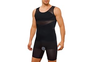 TAILONG Mens Shapewear Tummy Control Full Body Shaper Sleeveless Compression Shirt Men Bodysuit Fajas Para Hombres