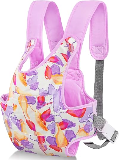 Aolso Baby Doll Carrier Purple 14-18 inch Cotton Front Back Carrying Adjustable
