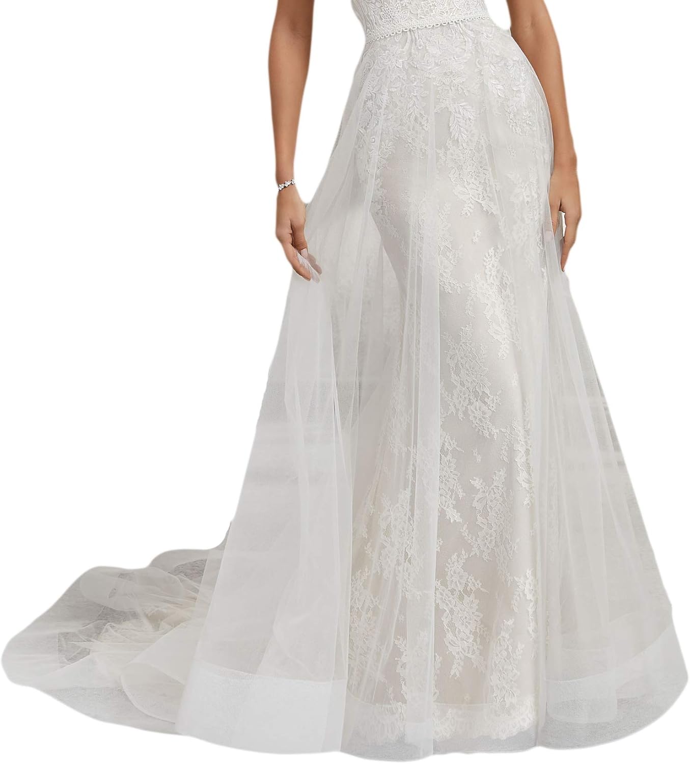 detachable tulle train