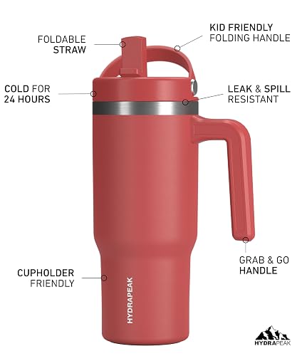 Hydrapeak Kids 18oz Insulated Tumbler With Handle & Straw - Spill Proof, Leak Resistant - View #4