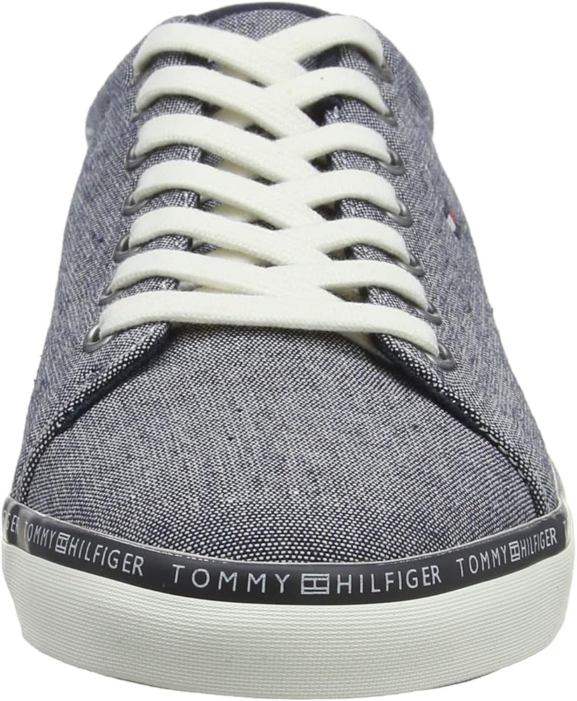 tommy hilfiger white & navy essential flag trainers