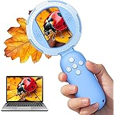 Hayve Microscope for Kids with 2inch IPS Screen, Mini Pocket Handheld Microscope with 8 LEDs,PC View,Birthday Gifts Toys for Girls Boys Ages 3 4 5 6 7 8 Year Old