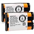 EOCIK 2PACK HHR-P107 NI-MH Rechargeable Battery 3.6V 650mAh Replacement Batteries for Panasonic Cordless Phone