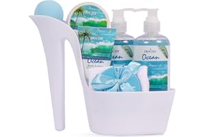 Spa Gift Basket for Women - 8 Pcs Luxury Ocean Scented Heel Shoe Bath and Body Gift Set - Shower Gel, Bubble Bath, Body Butter, Body Lotion & More - Christmas Gifts for Women, Gift for Mom - Draizee