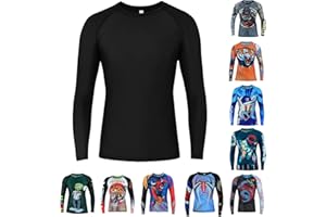 ROAR-INT Roar BJJ Kid's MMA Rash Guard Training No-Gi and Gi Jiu Jitsu Rashguard MMA Grappling Compression Shirts Wrestling