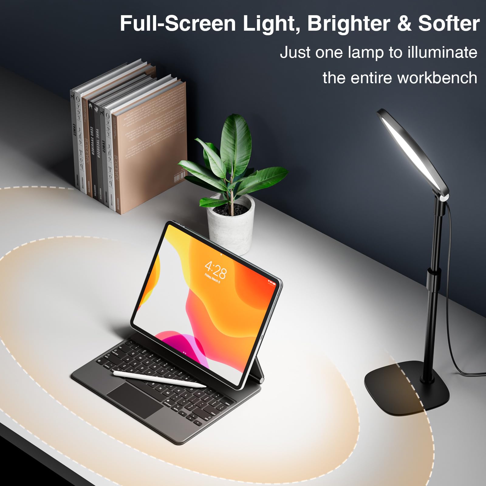 Ring Light with Stand, Zoom Lighting for Computer, Adjustable Desk Lighting for Video Calls, 30 Light Modes Conference Lighting for Webcam, Meetings, Recording, Live Stream, Home Office. CRI 97.8