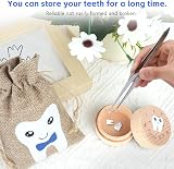 HOTUT Wooden Tooth Fairy Box 3D Carved Tooth Holder Beech Wood Gift view 4