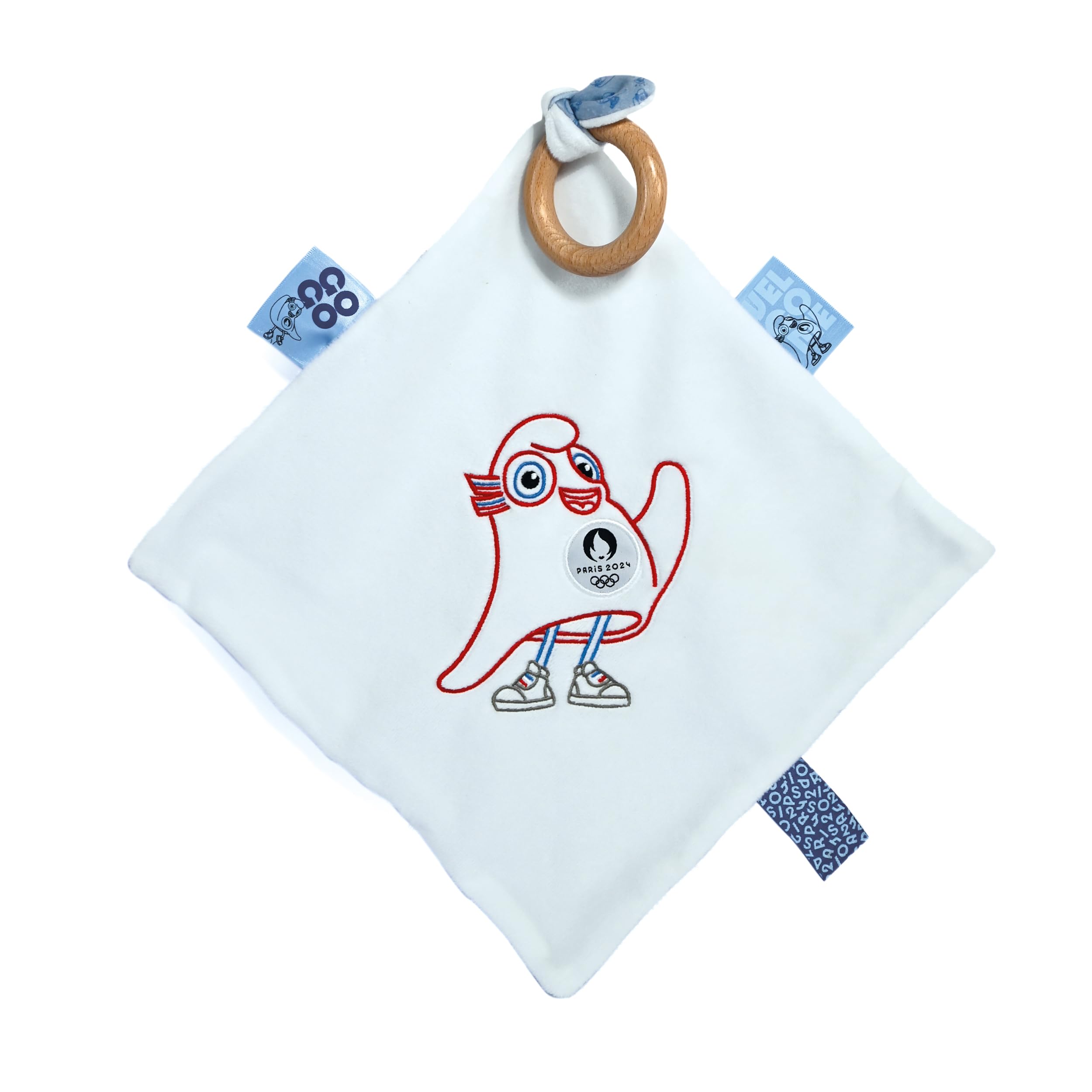 Olympique Paris 2024 Mascot Soft Toy with Wooden Ring 25 cm