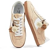 LUCKY STEP Women Classic Retro Sneakers Fashion Gum Sole Casual Faux Leather Walking Shoes Anti Slip Comfortable Tennis Trainers