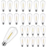 Konictom 25Pack ST40 LED Replacement Light Bulbs,Vintage Edison Waterproof Shatterproof Dimmable E17 LED Bulbs for Indoor Outdoor Patio Wedding String Lights,0.6 Wat, Warm White, 2700K